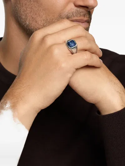 David Yurman Sterling Silver Streamline Pietersite Signet Ring In Metallic