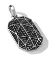David Yurman Sterling Silver Black Diamond Tag Pendant In Silver