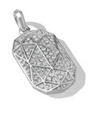 David Yurman Torqued Sterling Silver Diamond Tag Pendant In Silver