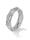 David Yurman 6mm Sterling Silver Torqued Diamond Ring In Silver