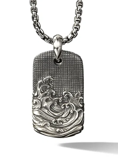 David Yurman Sterling Silver Dog Tag Pendant In Silber