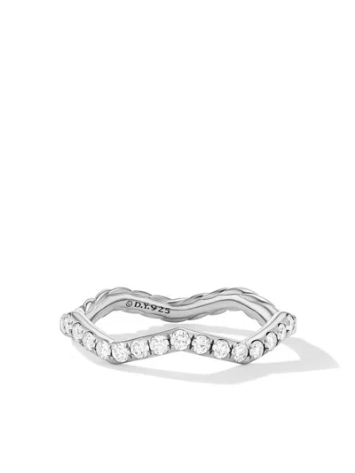 David Yurman Sterling Silver Diamond Band Ring