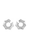 David Yurman Sterling Silver Stax Diamond Hoop Earrings In Silver