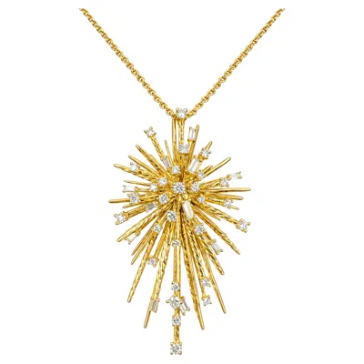 Pre-owned David Yurman Supernova Diamond Pendant Necklace In Multi