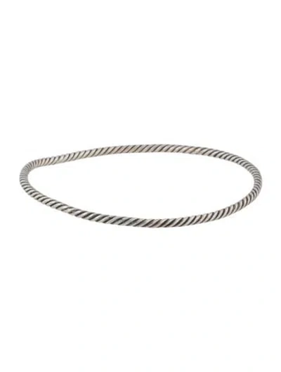 Pre-owned David Yurman Thin Cable Classic Bangle Bracelet, 7.5" In Multi