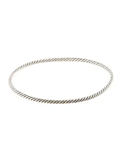 Pre-owned David Yurman Thin Cable Classic Bangle Bracelet, 8" In Multi