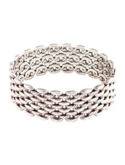 Pre-owned David Yurman Thoroughbred 3 Row Bracelet, 6.25" In Multi