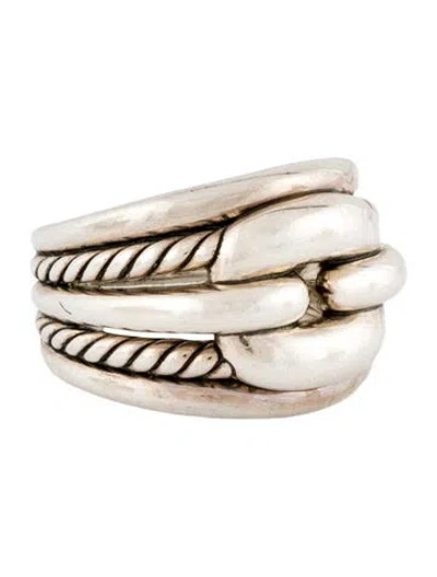 Pre-owned David Yurman Thoroughbred Cushion Link Band In Multi