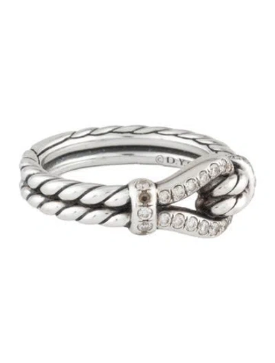 Pre-owned David Yurman Thoroughbred Diamond Pavé Loop Ring In Multicolor