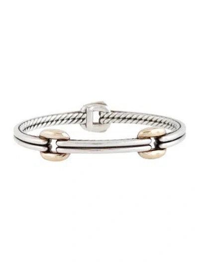 Pre-owned David Yurman Thoroughbred Double Link Bracelet, 6.25" In Multi