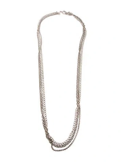 Pre-owned David Yurman Three-row Chain Necklace, 36.5" In Multi