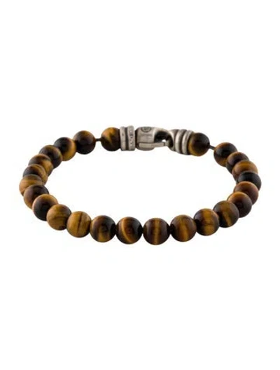 Pre-owned David Yurman Tiger's Eye Quartz Spiritual Beads Bracelet, 6.25" In Multi