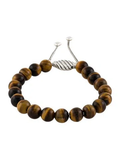 Pre-owned David Yurman Tiger's Eye Spiritual Beads Bracelet, 10" In Multi