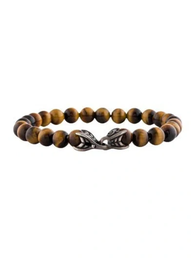 Pre-owned David Yurman Tiger's Eye Spiritual Beads Bracelet, 8" In Multi