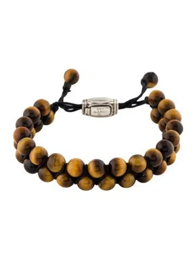 Pre-owned David Yurman Tigers Eye Quartz Double Spiritual Bead Bracelet, 8.75" In Multi