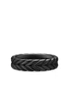 David Yurman Titanium Chevron Ring In Black
