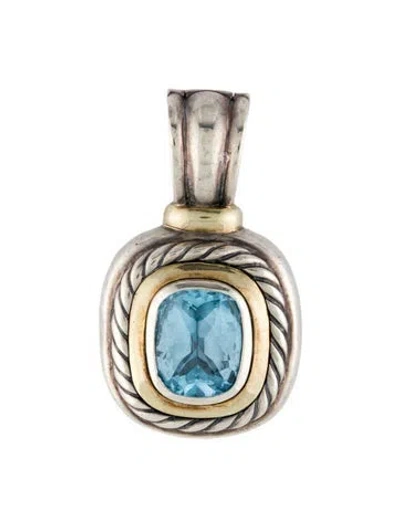 Pre-owned David Yurman Topaz Albion Enhancer Pendant, 1.5" In Multi