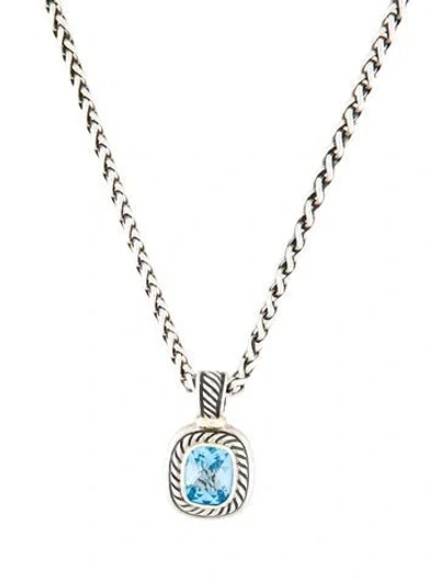 Pre-owned David Yurman Topaz Albion Enhancer Pendant Necklace, 18" In Multi