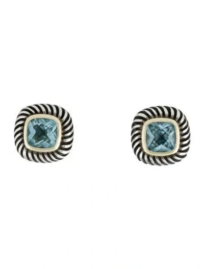 Pre-owned David Yurman Topaz Albion Stud Earrings In Multi