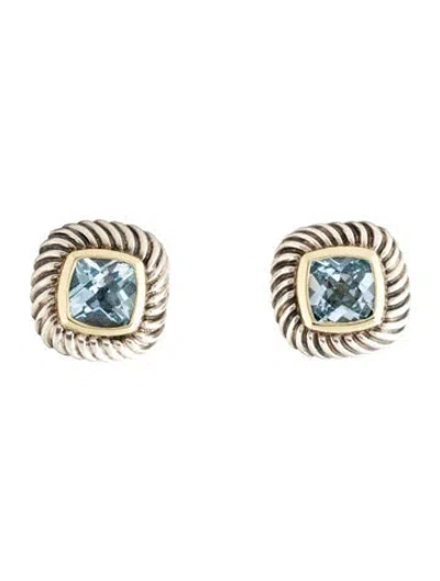 Pre-owned David Yurman Topaz Albion Stud Earrings In Multicolor
