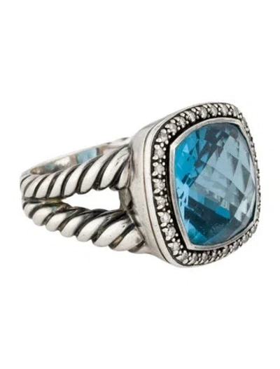 Pre-owned David Yurman Topaz & Diamond Albion Cocktail Ring In Multi
