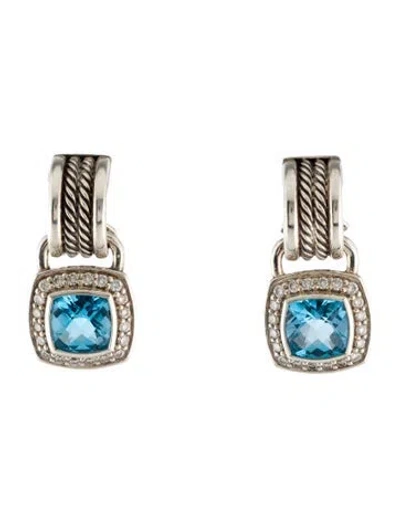 Pre-owned David Yurman Topaz & Diamond Albion Drop Earrings In Multi