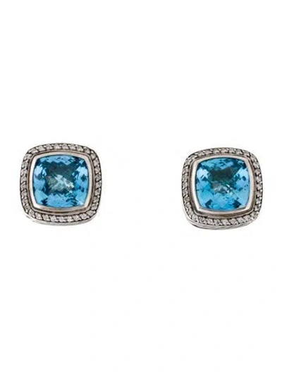 Pre-owned David Yurman Topaz & Diamond Albion Earclips In Multi