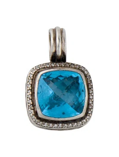 Pre-owned David Yurman Topaz & Diamond Albion Enhancer Pendant In Multi