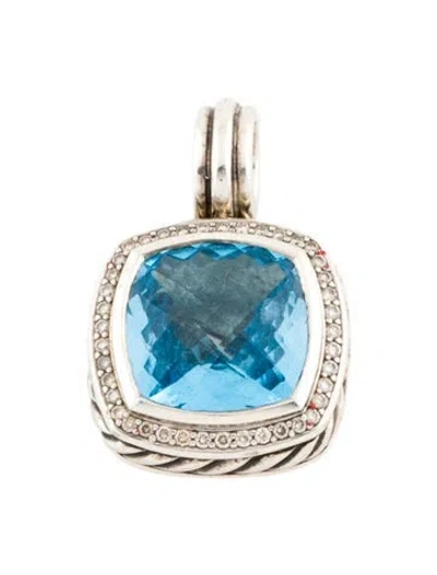 Pre-owned David Yurman Topaz & Diamond Albion Enhancer Pendant In Multi