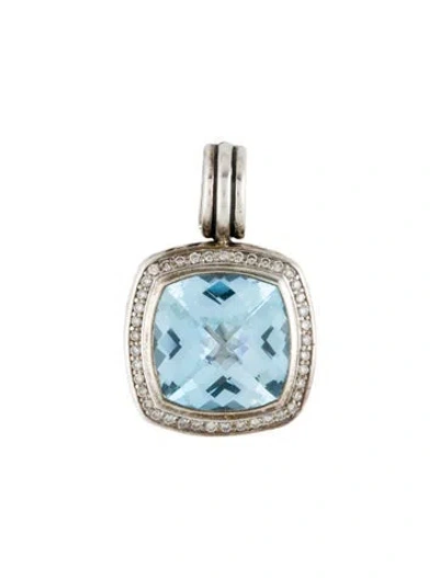 Pre-owned David Yurman Topaz & Diamond Albion Pendant, 1.25" In Multi