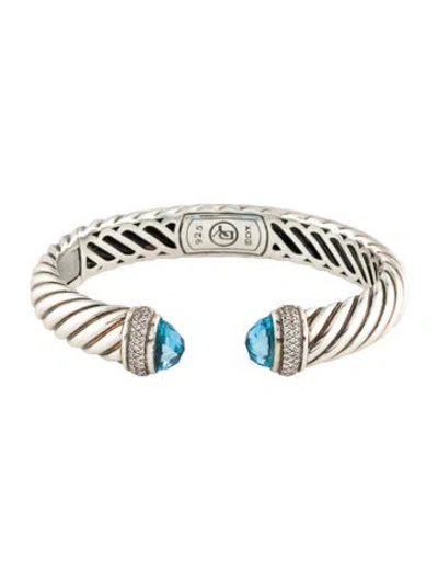 Pre-owned David Yurman Topaz & Diamond Bracelet, 6" In Multi