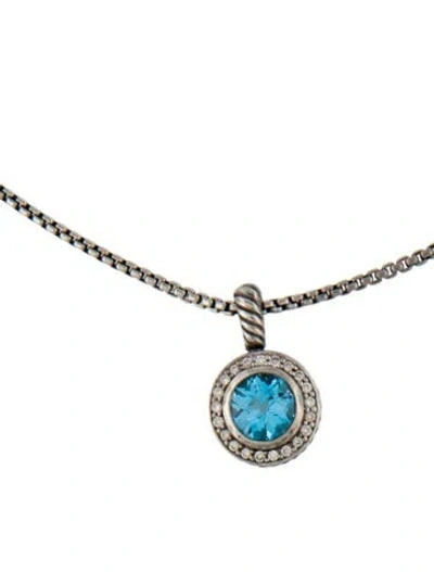 Pre-owned David Yurman Topaz & Diamond Cerise Pendant Necklace, 16" In Multi