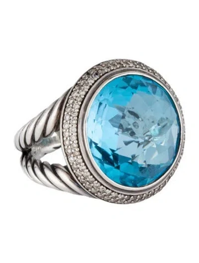 Pre-owned David Yurman Topaz & Diamond Cerise Ring In Multicolor
