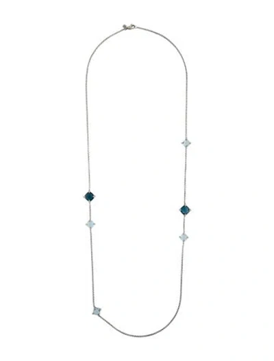 Pre-owned David Yurman Topaz & Diamond Chatelain Station Necklace, 36.5" In Multi