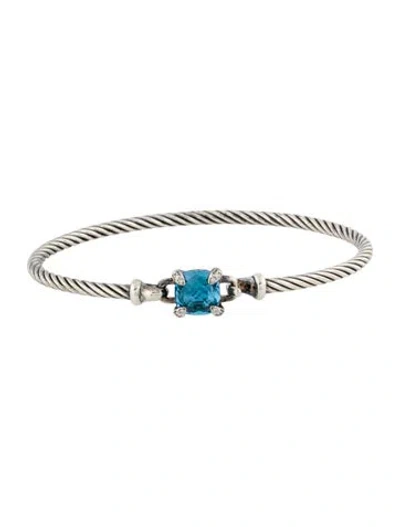 Pre-owned David Yurman Topaz & Diamond Chatelaine Bracelet, 6.5" In Multi