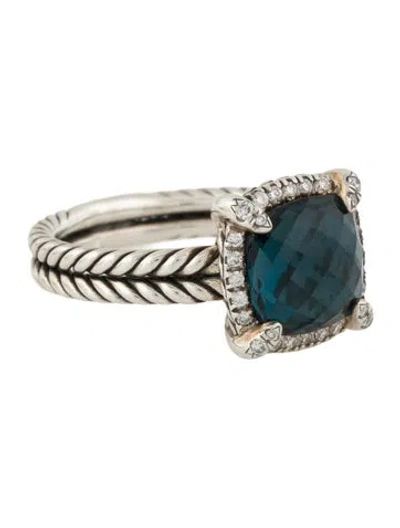 Pre-owned David Yurman Topaz & Diamond Chatelaine Pavé Bezel Ring In Multi