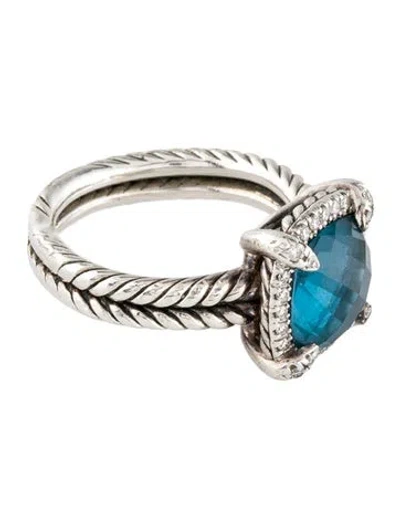 Pre-owned David Yurman Topaz & Diamond Chatelaine Ring In Multi