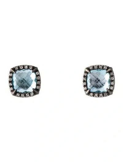Pre-owned David Yurman Topaz & Diamond Chatelaine® Stud Earrings In Multi