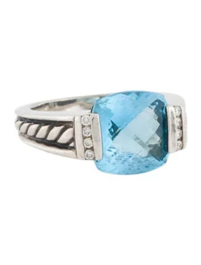 Pre-owned David Yurman Topaz & Diamond Cocktail Ring In Multi