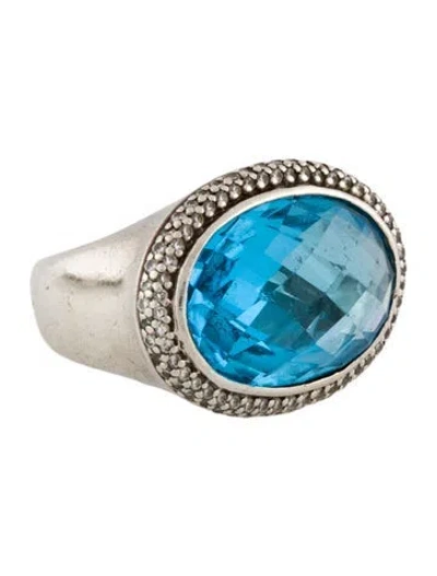 Pre-owned David Yurman Topaz & Diamond Cocktail Ring In Multi