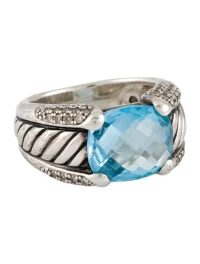 Pre-owned David Yurman Topaz & Diamond Cocktail Ring In Multi