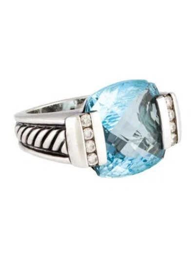 Pre-owned David Yurman Topaz & Diamond Cocktail Ring In Multi