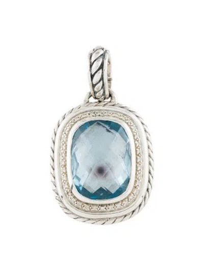 Pre-owned David Yurman Topaz & Diamond Enhancer Pendant, 2" In Multi