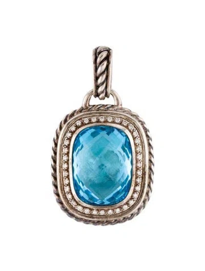 Pre-owned David Yurman Topaz & Diamond Enhancer Pendant In Multi