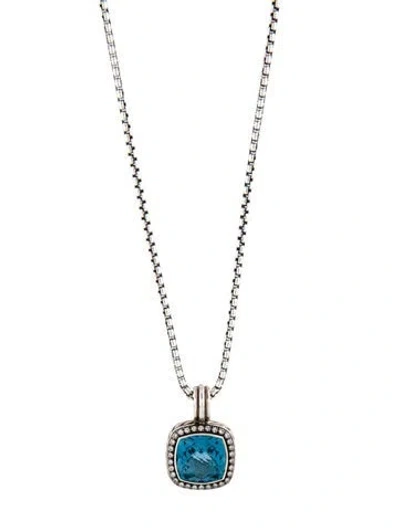 Pre-owned David Yurman Topaz & Diamond Moonlight Ice Enhancer Pendant Necklace, 36" In Multi