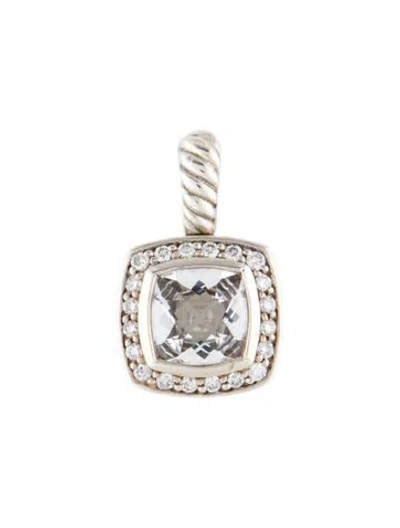 Pre-owned David Yurman Topaz And Diamond Pendant, 0.75" In Multi