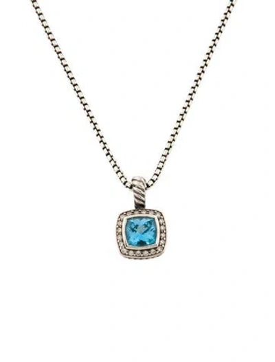 Pre-owned David Yurman Topaz & Diamond Petite Albion® Pendant Necklace, 16" In Multi