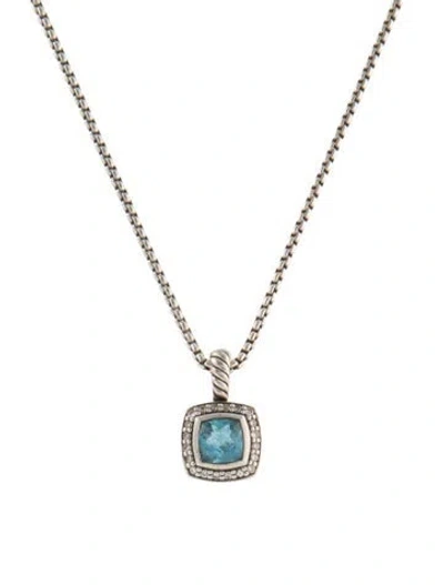 Pre-owned David Yurman Topaz & Diamond Petite Albion Pendant Necklace, 17" In Multi