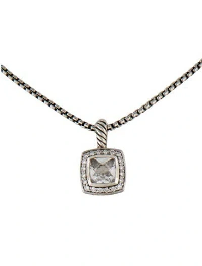 Pre-owned David Yurman Topaz & Diamond Petite Albion® Pendant Necklace, 17" In Multi