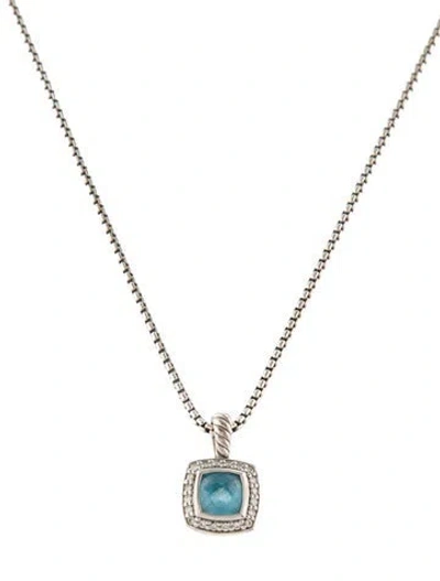 Pre-owned David Yurman Topaz & Diamond Petite Albion Pendant Necklace, 17" In Multi